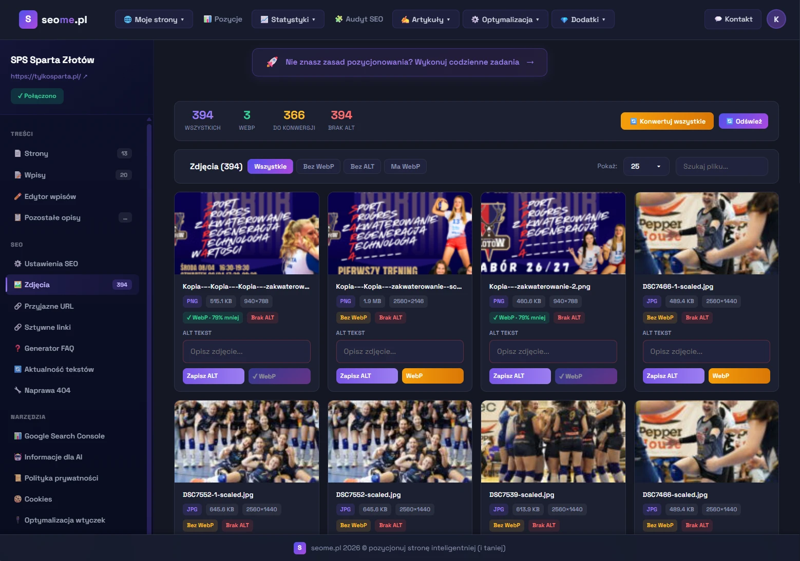 mozliwosc dodania alt do zdjecia oraz przekonwertowania zdjecia na webp za pomoca aplikacji seome.pl