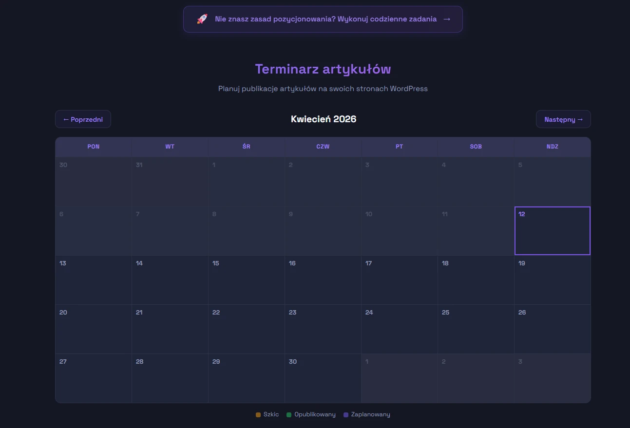 publikowanie wpisow za pomoca terimnarza artykulow autorstwa seome.pl